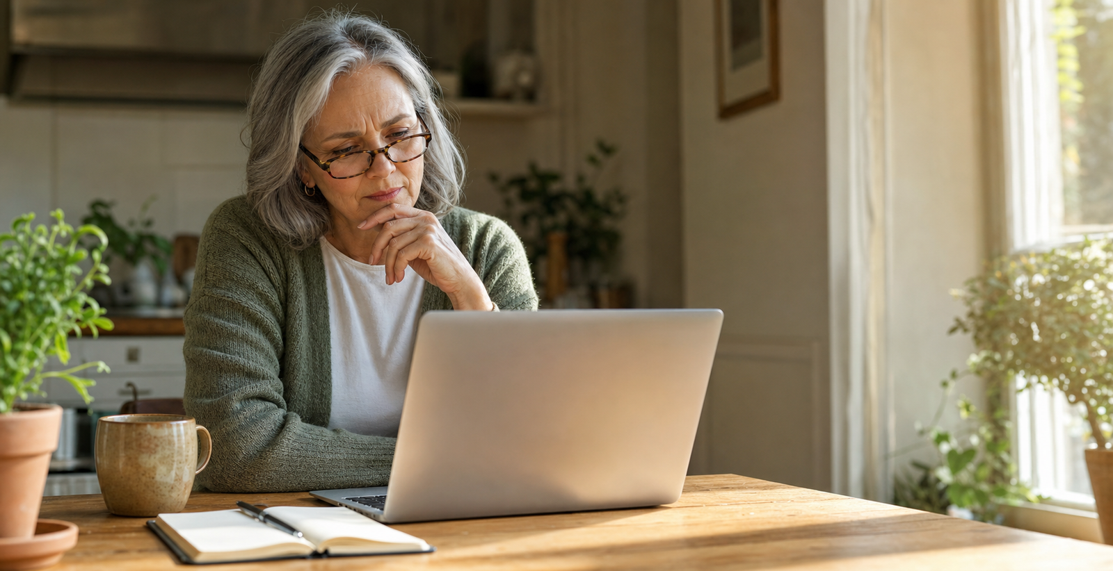 A person using a laptop to ask an AI chatbot about osteoporosis questions